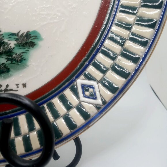 Vintage Ellas Rooster Decorative Plate 10" Diameter Hand-Painted Ceramic - Picture 6 of 12